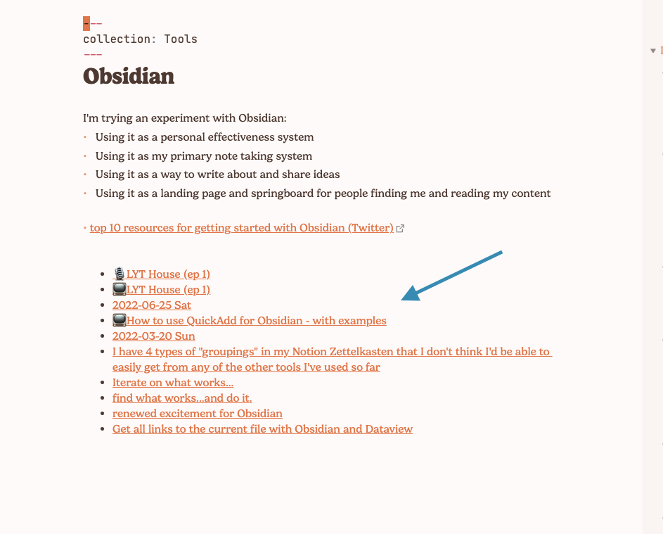 Get All Links To The Current File With Obsidian And Dataview